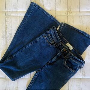 Free people flared high rise dark wash denim jeans size 26